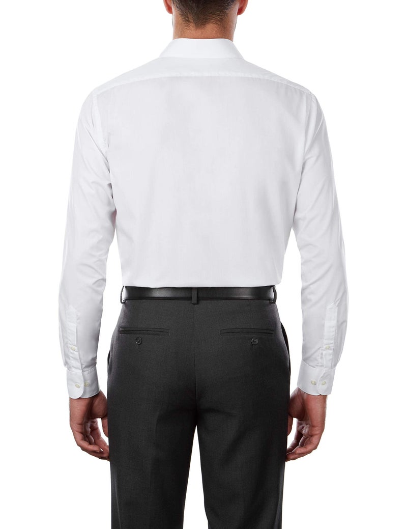 Van Heusen Men's Tall Fit Dress Shirts Poplin, White, 18" Neck 37"-38" Sleeve (XX-Large) - Image 2